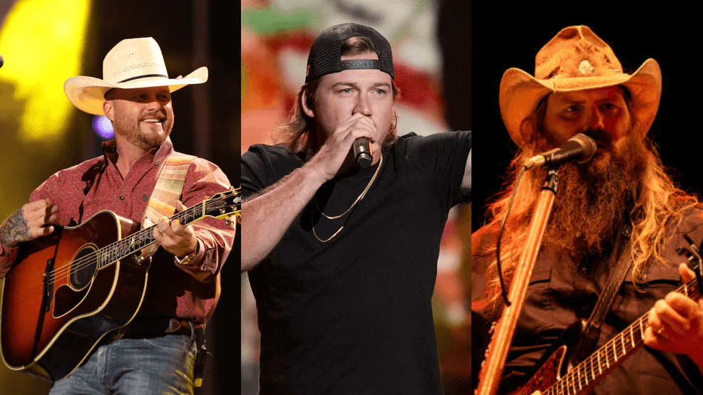 {p}L-R Cody Johnson (Credit - Acacia Evans+CMA), Morgan Wallen (AP Photo/John Locher) and Chris Stapleton (Photo by Billie Weiss/Boston Red Sox/Getty Images){/p}