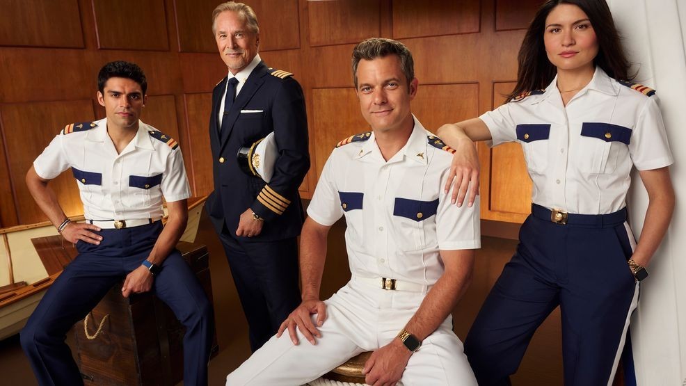 ABC's “Doctor Odyssey” starred Sean Teale as Tristan, Don Johnson as Captain Massey, Joshua Jackson as Dr. Max Bankman, and Phillipa Soo as Avery. (Courtesy: Disney/Pari Dukovic)