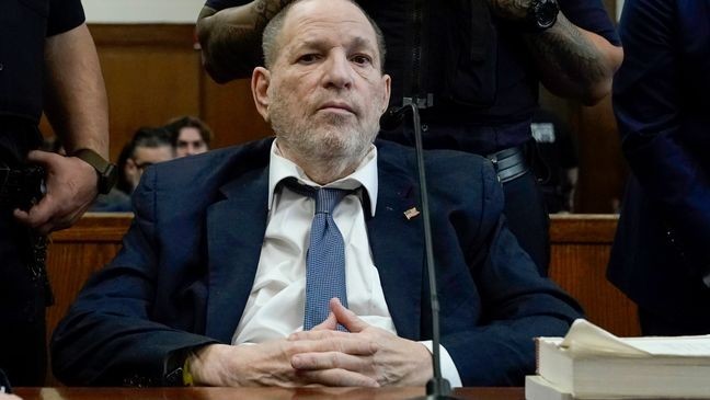 Former film producer Harvey Weinstein attends a hearing ahead of his retrial at State Supreme Court in New York, Wednesday, Jan. 29, 2025. (Timothy A. Clary/Pool Photo via AP)