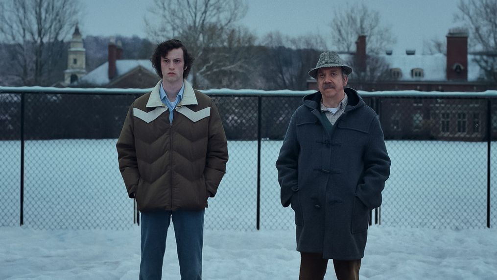 { }Dominic Sessa stars as Angus Tully and Paul Giamatti as Paul Hunham in director Alexander Payne's THE HOLDOVERS, a Focus Features release.Credit: Courtesy of FOCUS FEATURES / 2023 FOCUS FEATURES LLC